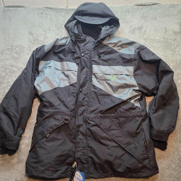 Baru Sports Other - Baru Sports 3 In 1 Jacket Mens XL Black Windstream Hooded Reflective 2553 Winter